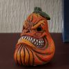 1pc Grinning Pumpkin Head Resin Statue - Perfect Halloween Decoration for Garden, Home, and Study