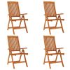 5 Piece Patio Dining Set Solid Wood Eucalyptus