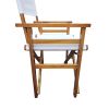 Folding Chair Wooden Director Chair Canvas Folding Chair Folding Chair populus + Canvas (Color : White)