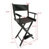 Casual Home Director\\\'s Chair ; Black Frame/Black Canvas; Suitable for adults; foldable style; 2pcs/set populus