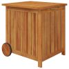 Patio Storage Box with Wheels 23.6"x19.7"x22.8" Solid Wood Acacia