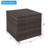 71*71*60.5cm Square Brown Gradient Iron Frame Can Be Stored Rattan Locker