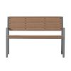 Outdoor aluminum alloy bench Grey+SILK-SCREEN BROWN