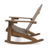 Acacia Wooden Outdoor Rocking Chair Adirondack Dark Brown Rocking Chair