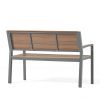 Outdoor aluminum alloy bench Grey+SILK-SCREEN BROWN