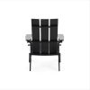 Outdoor Classic Pure Black Solid Wood Adirondack Chair Garden Lounge Chair Foldable