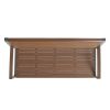 Outdoor aluminum alloy bench Grey+SILK-SCREEN BROWN