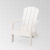 Outdoor Classic White Solid Wood Adirondack Chair Retractable Foldable (Set of 1)