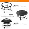 22 Inch Steel Outdoor Fire Pit Bowl With Wood Grate