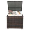 71*71*60.5cm Square Brown Gradient Iron Frame Can Be Stored Rattan Locker