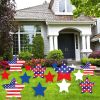 8Pcs 4th of July Yard Signs with Stakes Patriotic Star Ornament for Garden Decor