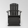 Outdoor Solid Black Classic Solid Wood Adirondack Lounge Chair (Set of 1)