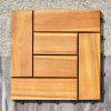 (Set of 10) Hanalei Eucalyptus Interlocking Wooden Decktile in Honey