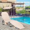 Adjustable Outdoor Recliner Chair with Canopy Shade