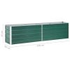 Garden Raised Bed Galvanized Steel 94.5"x15.7"x17.7" Green