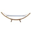 1-Person Hammock with Stand Set for Outside &amp; Inside; Indoor Outdoor Standalone; plywood+canvas