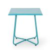 Doris Outdoor Modern 18" Steel Desk Side Table Teal