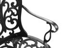 Outdoor Patio Bench; Garden Bench with Cushion All-Weather Cast Aluminum Loveseat for Lawn Front Porch Path Yard Decor Deck Furniture Black