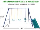 A-Frame Metal Swing Set w/ Slide (Blue; Green; Orange)