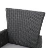 Brascha Contemporary Outdoor PE Wicker Dining Chairs w/ Cushions (Set of 2)