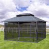 13x10 Outdoor Patio Gazebo Canopy Tent With Ventilated Double Roof And Mosquito net(Detachable Mesh Screen On All Sides); Suitable for Lawn; Garden; B