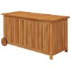 Patio Storage Box with Wheels 44.5"x19.7"x22.8" Solid Wood Acacia