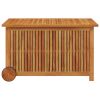 Patio Storage Box with Wheels 35.4"x19.7"x22.8" Solid Wood Acacia