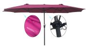 15Ftx9FtDouble-Sided Patio Umbrella Outdoor Market Table Garden Extra Large Waterproof Twin Umbrellas with Crank and Wind Vents for Garden Deck Backya