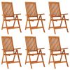 Folding Patio Chairs 6 pcs Solid Wood Eucalyptus