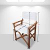 Folding Chair Wooden Director Chair Canvas Folding Chair Folding Chair populus + Canvas (Color : White)