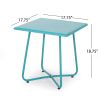 Doris Outdoor Modern 18" Steel Desk Side Table Teal