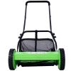 16-Inch 5-Blade Push Reel Lawn Mower with Grass Catcher, GREEN COLOR