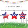 8Pcs 4th of July Yard Signs with Stakes Patriotic Star Ornament for Garden Decor