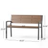 Outdoor aluminum alloy bench Grey+SILK-SCREEN BROWN