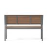 Outdoor aluminum alloy bench Grey+SILK-SCREEN BROWN