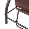 194*120*173cm Load Bearing 250kg With Canopy 3pcs Upholstered Courtyard Iron Swing Brown