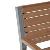 Outdoor aluminum alloy bench Grey+SILK-SCREEN BROWN