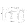 10ft W*12ft L Outdoor Double Vents Gazebo Patio Metal Canopy with Screen and LED Lights for Backyard; Poolside; Brown