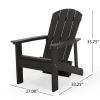 Outdoor Solid Black Classic Solid Wood Adirondack Lounge Chair (Set of 1)