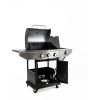 Propane Grill 3 Burner Barbecue Grill Stainless Steel Gas Grill with Side Burner and Thermometer for Outdoor BBQ; Camping