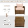 Outdoor Patio Furniture Set 2 Pieces Small Patio Couch All Weather PE Wicker Sofas Armchair Balcony Couch Sectional Furniture Sofa Bistro Set for Back