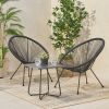 Great Deal Furniture Alexis Outdoor Woven Chair Black (set of 2)