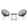 Great Deal Furniture Alexis Outdoor Woven Chair Black (set of 2)