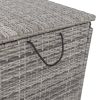 Outdoor Storage Box; 113 Gallon Wicker Patio Deck Boxes with Lid; Outdoor Cushion Storage Container Bin Chest for Kids Toys; Pillows; Towel Grey