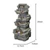 24inches Rock Outdoor Waterfall Fountain with LED Lights for Garden Decor