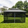 13x10 Outdoor Patio Gazebo Canopy Tent With Ventilated Double Roof And Mosquito net(Detachable Mesh Screen On All Sides); Suitable for Lawn; Garden; B