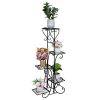 Indoor Outdoor 5-Tier Shelves Patio Plant Holder Outdoor Displaying Plants Flowers (Black Square)