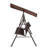 170*110*152cm With Canopy Teslin Cushion 250kg Load-Bearing Iron Swing Brown