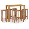 7 Piece Patio Dining Set Solid Wood Acacia