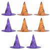 8 Pack 13FT Witch Hat Hanging String LED Light Halloween Decoration Battery Powered Remote Control 8 Lighting Modes Glowing Outdoor Indoor Halloween P